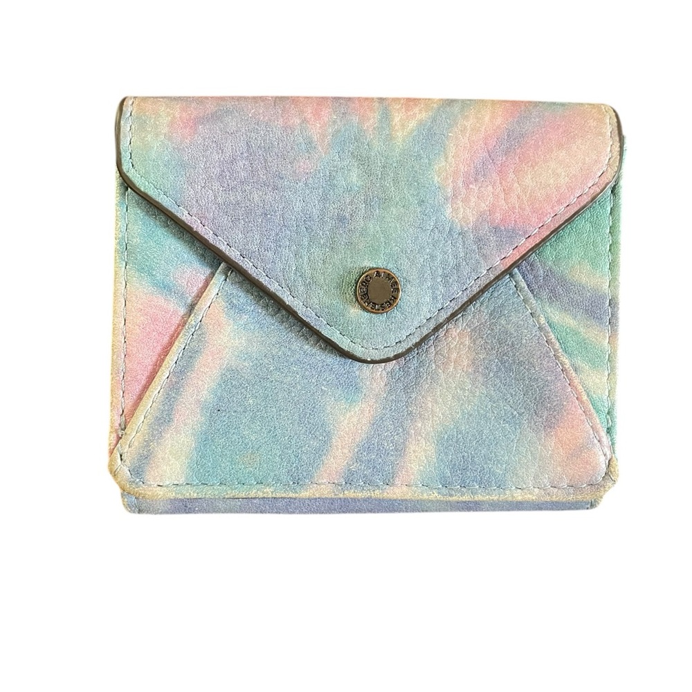 Aimee Kestenberg READ Tie Dye Leather Pouch Keychain Card Holder Trifold Wallet